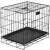 Cage De Transport - SPRINGOS® - 60 X 50 X 42 Cm - Pliable - 2 Portes - Métal Noir