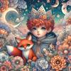New 5DDIY Diamond Painting "The Little Prince, Rose, and Little Fox" Animated Full Diamond Bedroom Healing Warm Cross Embroidery