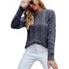 Pullover Long Sleeve Twist Knitted Top Sweater for Women