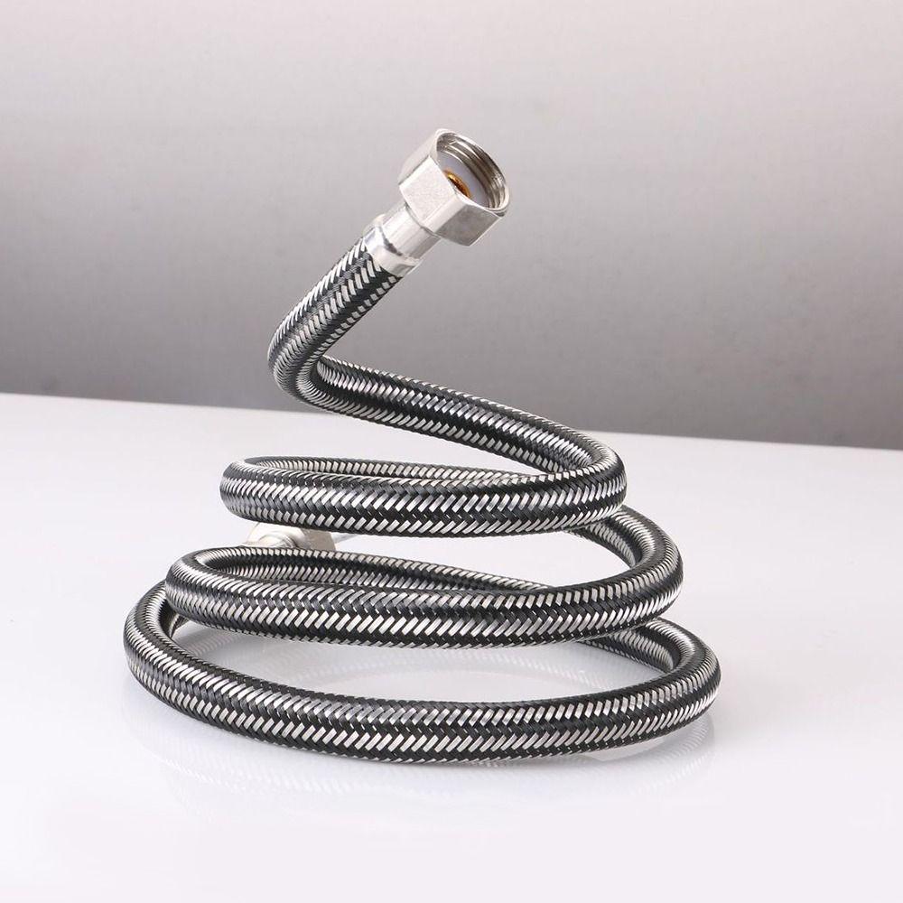 Stainless Steel Flexible Braided Hose 30-200cm Leak-Proof Faucet Water Pipe Universal Interface 1/2 Inch Explosion-Proof Hose