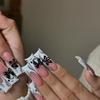 Трансграничный хит продаж Европейский и американский ношение ногтей продвинутое ощущение ремень бриллиант черный бант съемный Spice girl накладной ноготь ношение ногтевая пластина