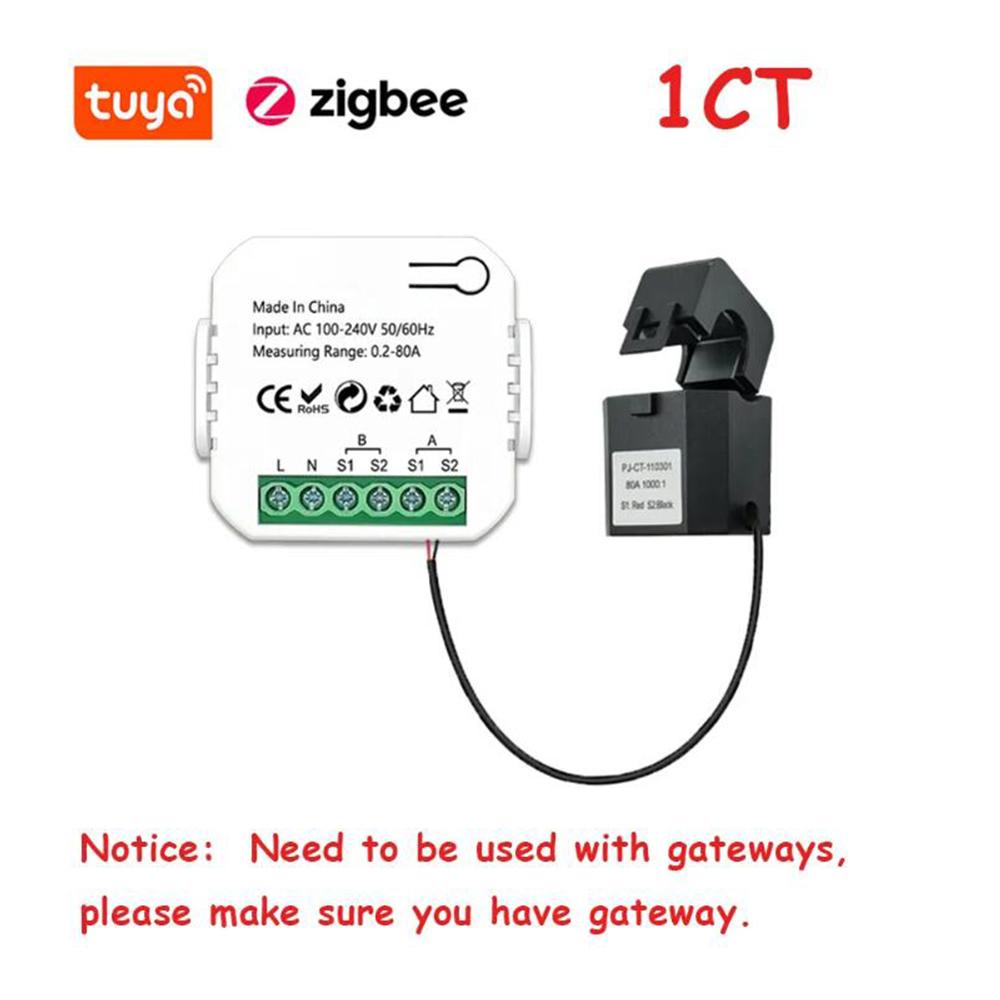 Tuya Wifi/ZigBee Intelligent Energy Meter Solar PV System Power Production Consumption Bidirectional Monitoring Meter APP1CT 2CT