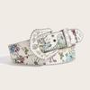 Flower Floral Belt Printed Retro Waistband Personality PU Leather Waistband  Party