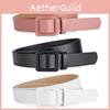 Trendy No Hole Square Buckle Women's Belt Chic Casual Waist Accessory In Various Colors
