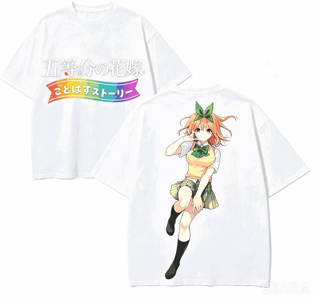 The Quintessential Quintuplets Anime Lover Tshirt Harajuku Cotton Newmodel High Street Retro Oversized Unisex Harajuku Couples