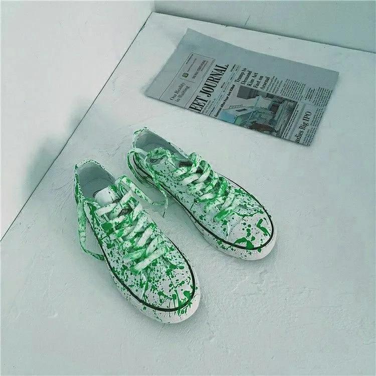 Модные красные стильные грязные туфли унисекс для мужчин граффити поддельные кровавые кроссовки из парусины для мальчиков высокие кроссовки дизайнерская мужская обувь