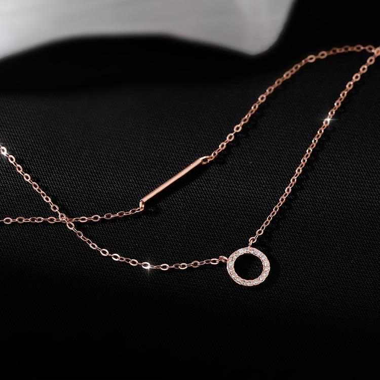 Двухслойное ожерелье, женская цепочка на ключицу, простой темперамент, кулон с нишевым дизайном, высококачественная летняя цепочка на шею