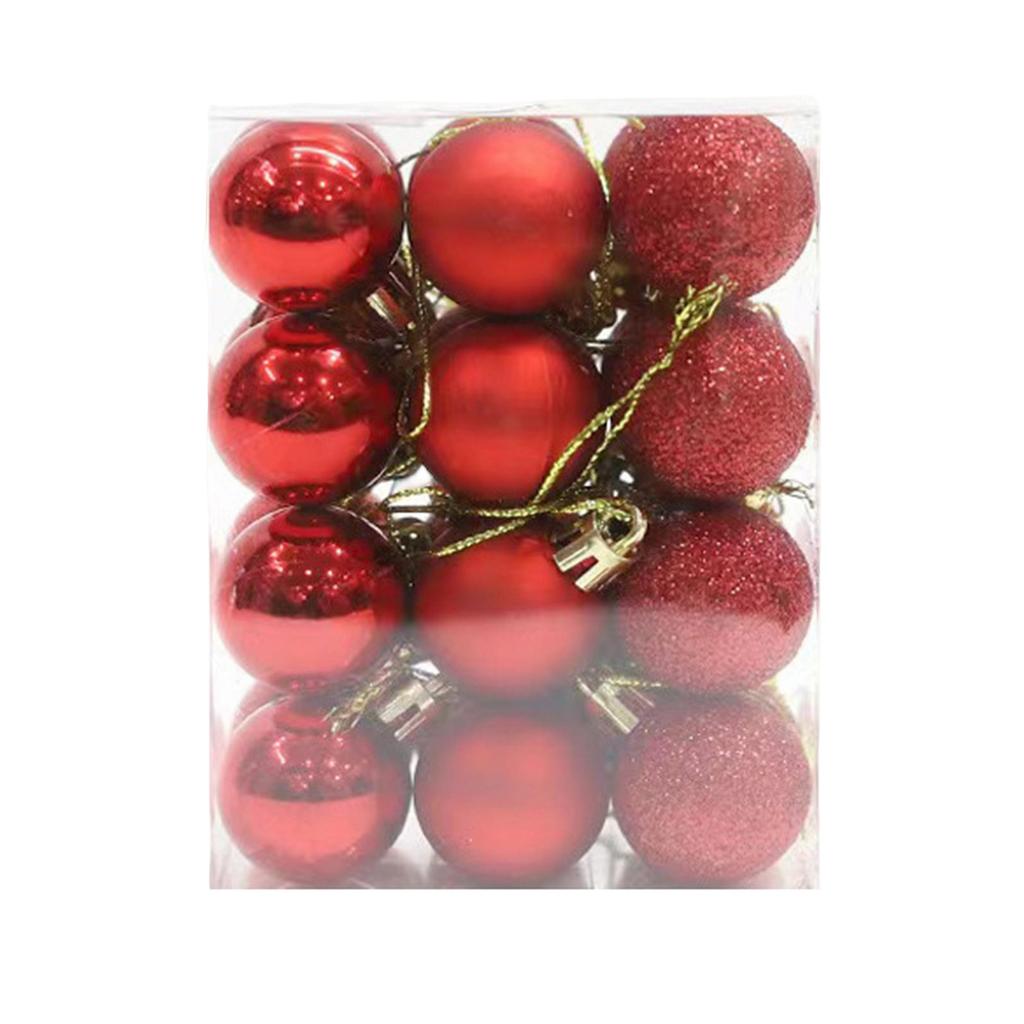 24PC 30mm Christmas Xmas Tree Ball Bauble Hanging Home Party Ornament Decor