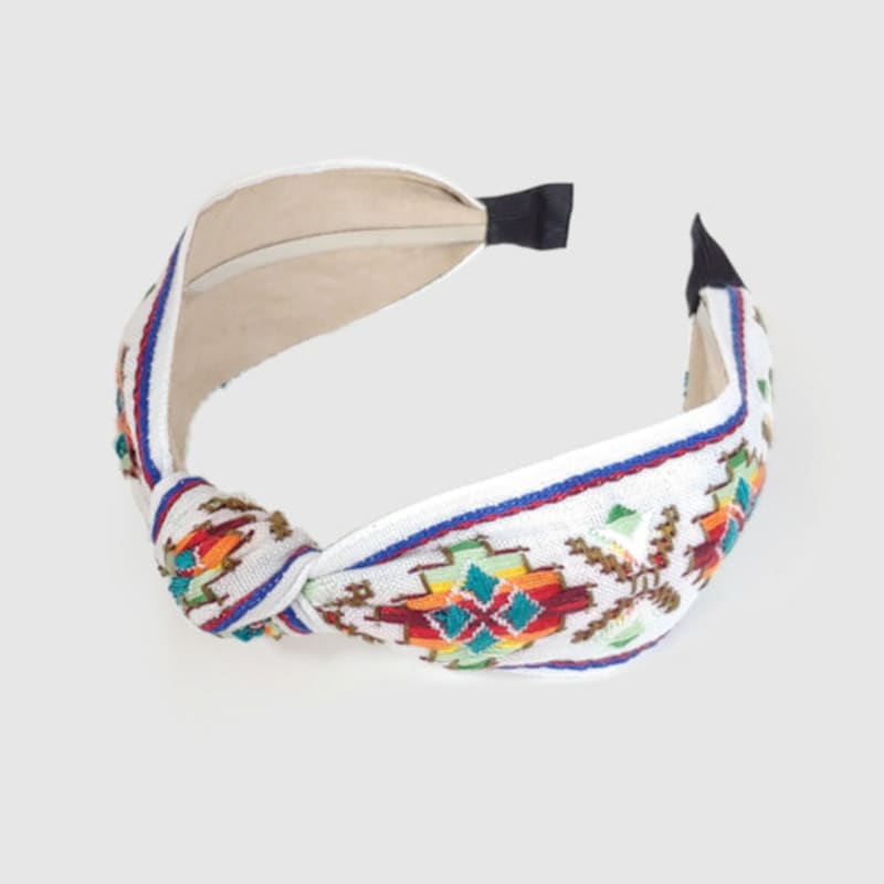 LALA Богемная повязка на голову из импортного кружева L-Белая