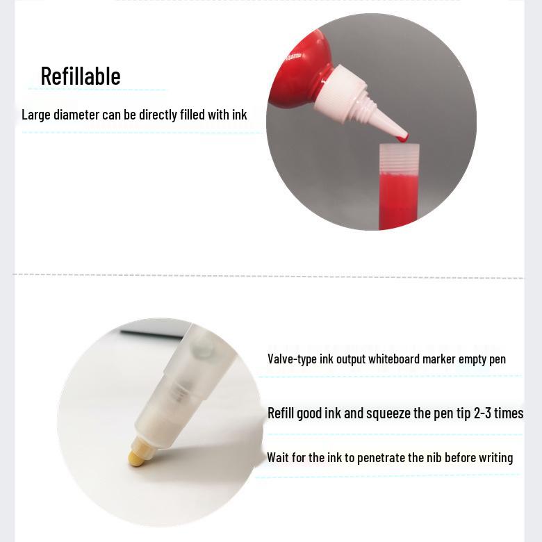 Многоразовый маркер для доски большой емкости 30 мл с широким наконечником 8 мм