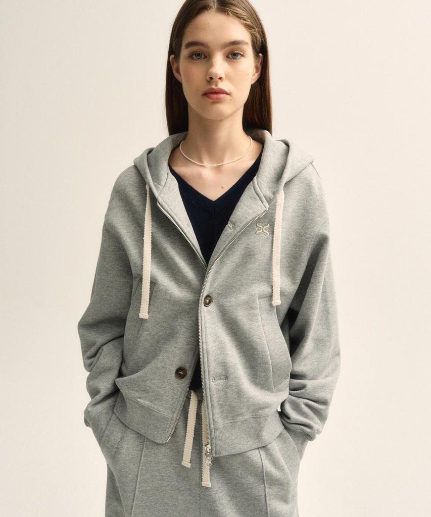 Худи на молнии Satur Theo Cotton All Day, меланжевый серый