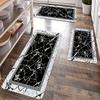 1 шт. анти-усталостные кухонные коврики, черный белый мраморный принт, водонепроницаемый нескользящий толстый мягкий кухонный коврик, прочный, удобный стоячий коврик для кухни