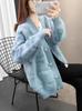 2024 Autumn/Winter 3D Floral Knit Sweater Cardigan - Women's Korean Style, Loose Plus Size