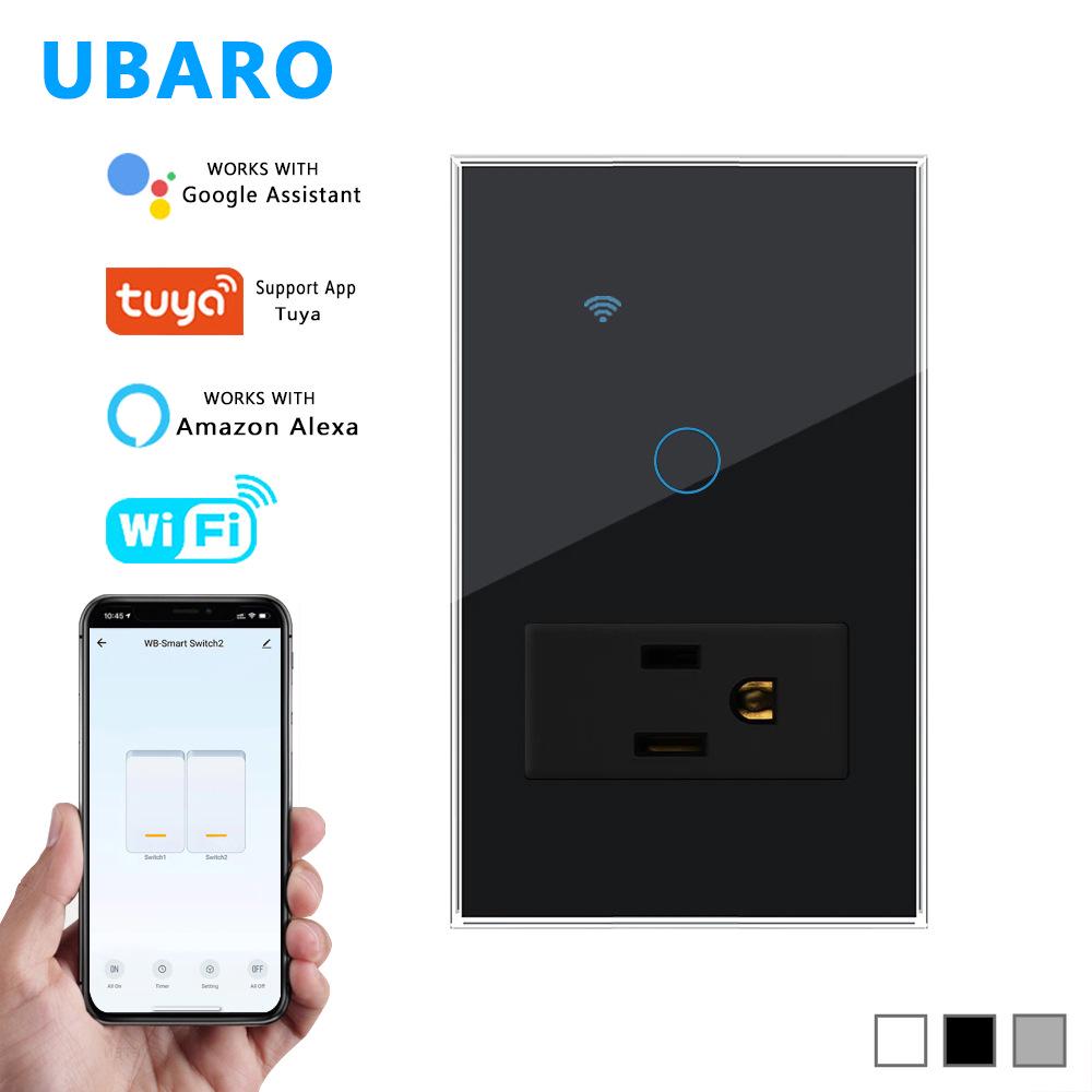 Умный WiFi-переключатель Graffiti Тип 118 с розеткой американского стандарта, совместимый с Alexa