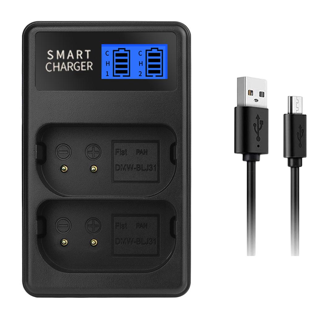 Slim Battery LCD Micro USB Charger Reliable Charging Accessory for Panasonic LUMIX DC-S1 DC-S1M Battery Charging Base