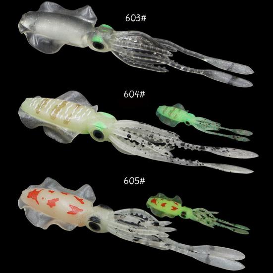 Artificial Squid Cuttlefish Shape Night Fishing Soft Lure