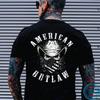 AMERICAN OUTLAW Мужская унисекс футболка с принтом «Череп ковбоя»