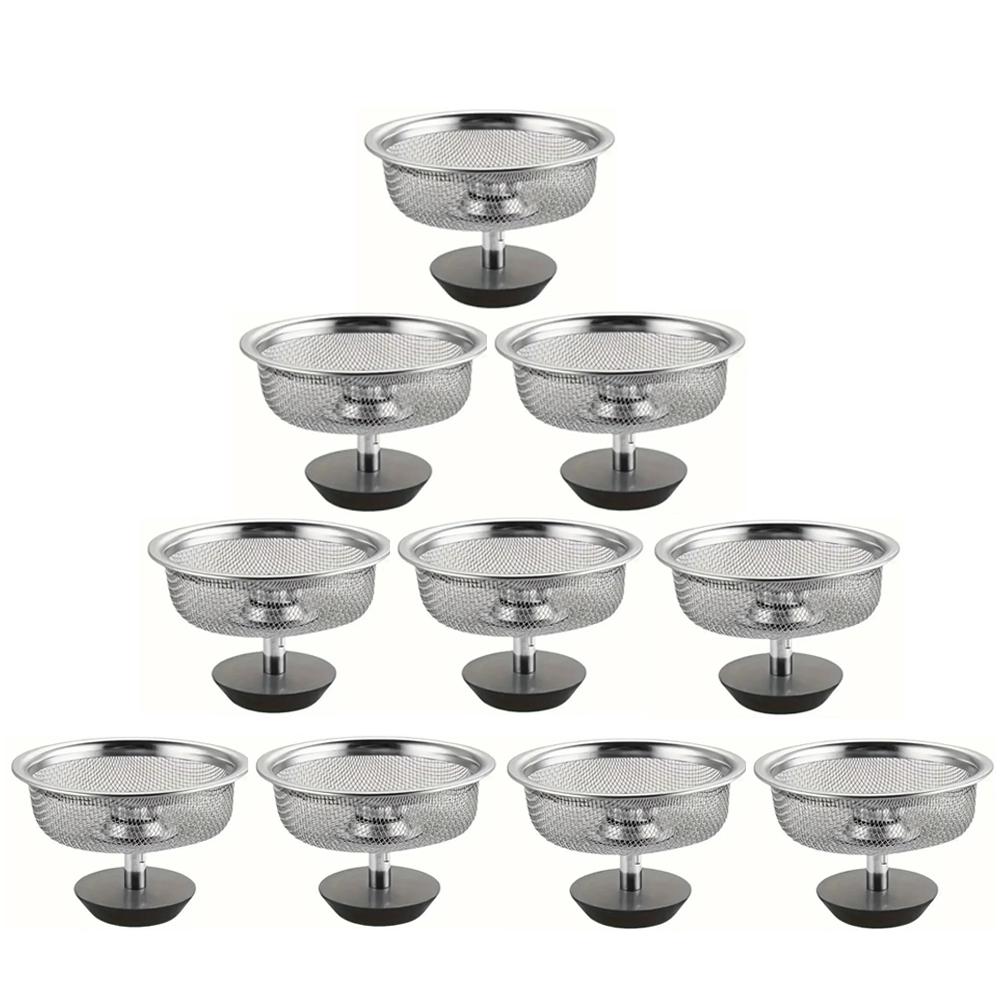 2 шт./6 шт./10 шт. Сетчатый фильтр для кухонной раковины с ручкой и пробкой, сменный сливной стакан, сетчатый фильтр из нержавеющей стали, отверстие для отходов