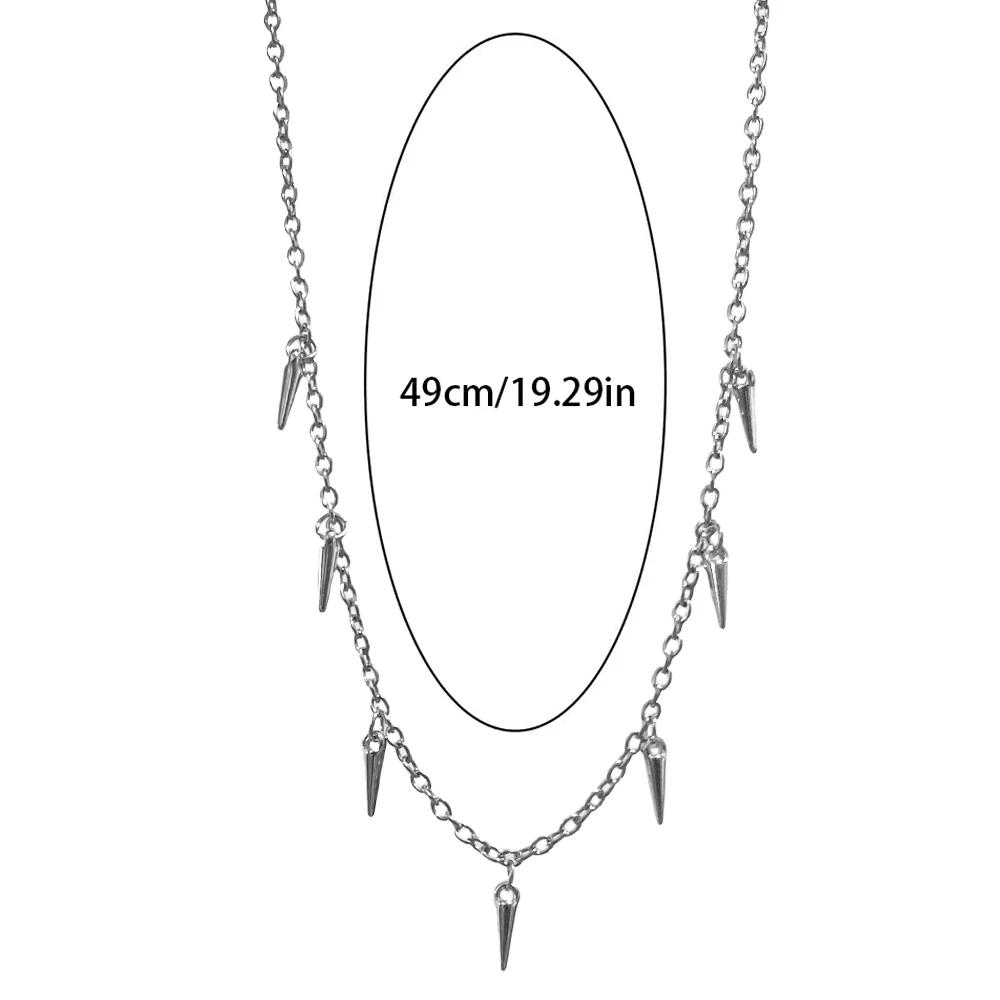 Men Punk Rivet Tassel Necklace Hip Hop Women Fashion Geometric Titanium Steel Chain Necklace
