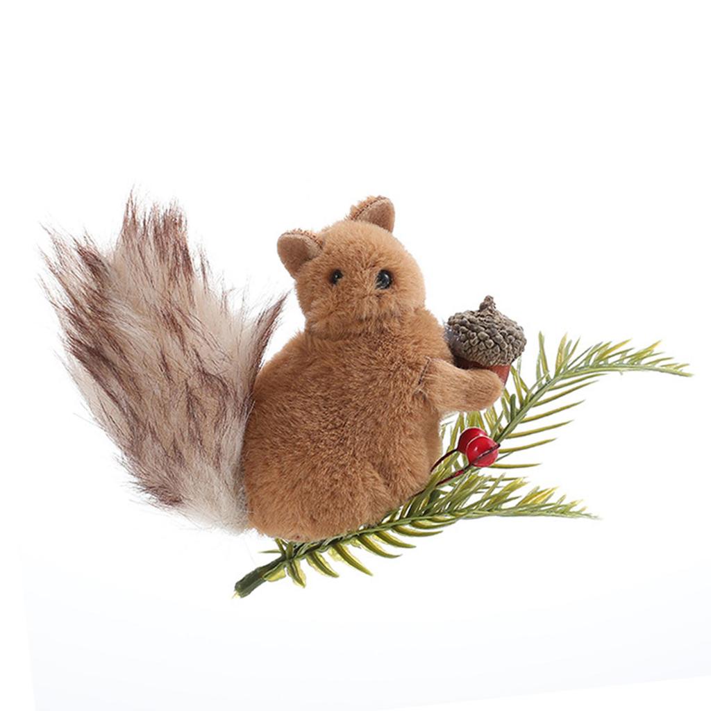 Squirrel Statue Ornament Crafts Cute Collectible Animal Sculpture Christmas Decor for Festival Party Bookshelf Living Room
