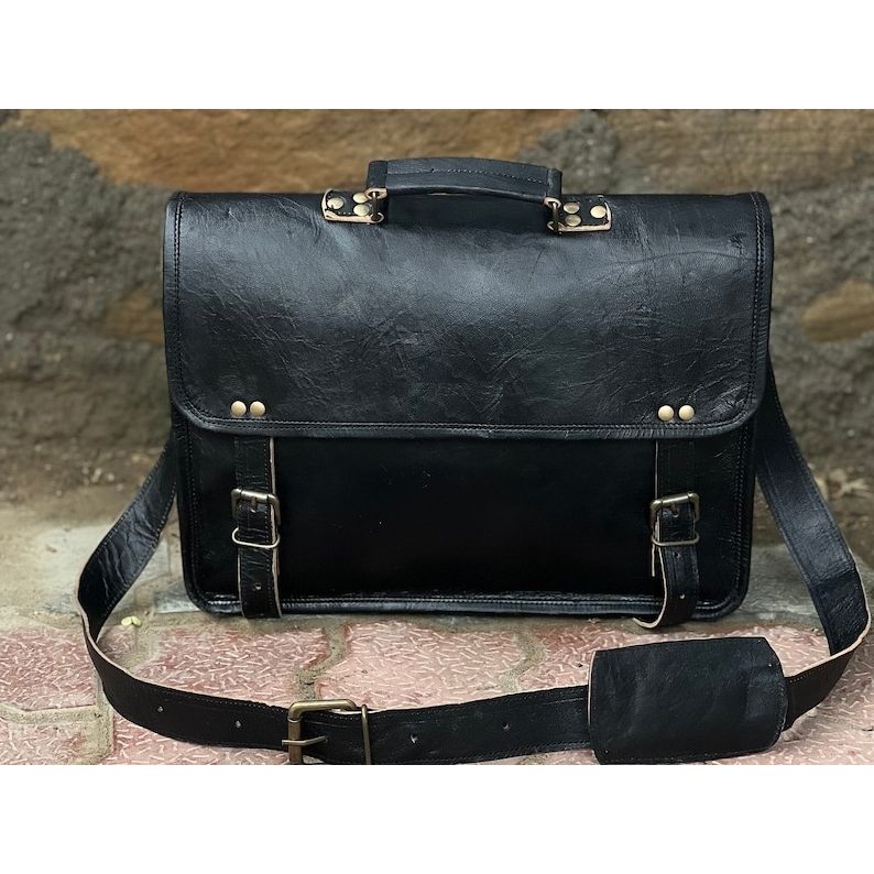 Leather Messenger Bag Laptop Bag Black Bag Leather Satchel Bag Briefcase Bag Side Bag Cross Body Bag