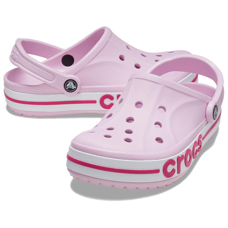 Crocs Удобные универсальные сабо Bayaband, обувь унисекс, конфетно-розовый цвет, артикул 205089-6TG