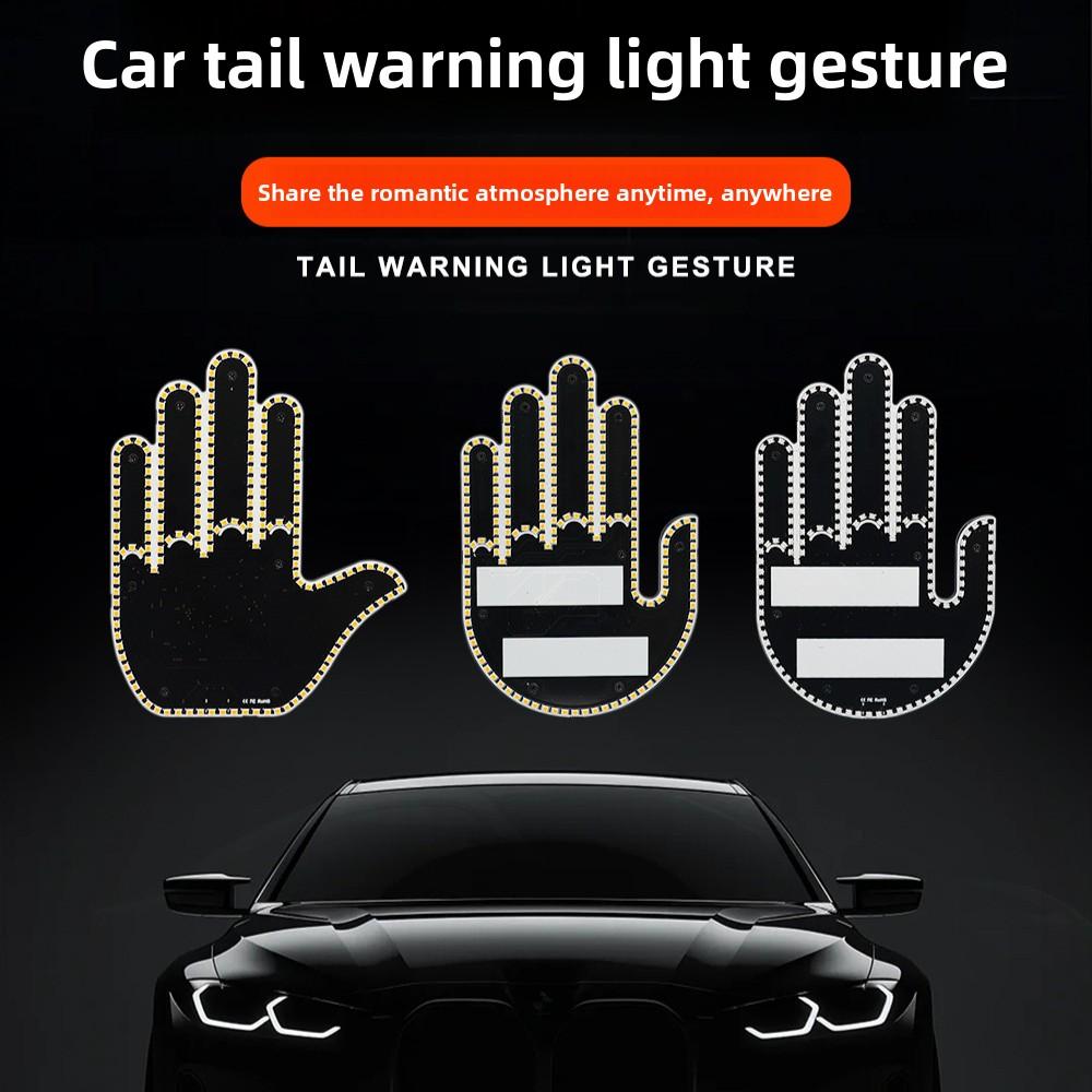 Car LED Finger Gesture Light for Rear Window LED Fun Interactive Gestures Palm Light Decoration