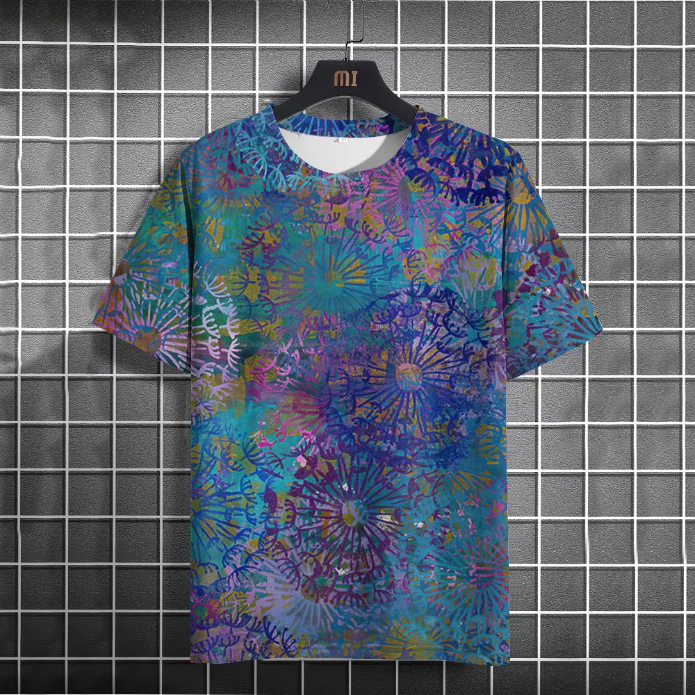 Мужская футболка в этническом стиле, летние футболки с круглым вырезом и короткими рукавами, мужской повседневный свитшот, повседневная мужская одежда, уличная одежда большого размера