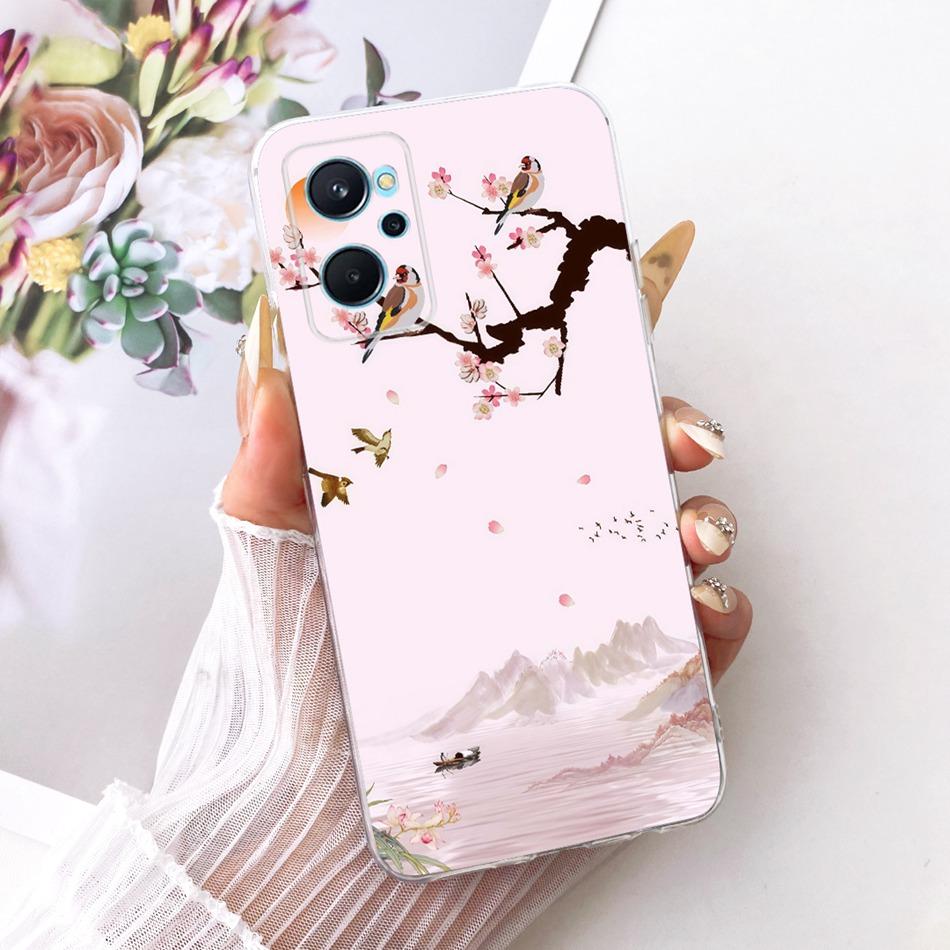 For Realme 9i RMX3491 Cute Flower Butterfly Cat Painted Case For Realme9i 4G Soft Silicone TPU Phone Cases