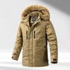 Winter Velvet Pie Overcome Men's Casual Warmth Medium and Long Trench Coat Jacket Hooded Fur Collar Cotton Coat Men