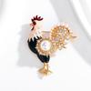 Trendy Alloy Rooster Brooch Pin For Chinese Zodiacs Enthusiasts Perfect For Festival Outfits And Casual Looks