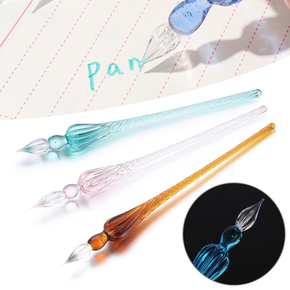 1PC Handmade Calligraphy Signature Writing Filling Ink Painting Supplies Glass Dip Pen Fountain Pen