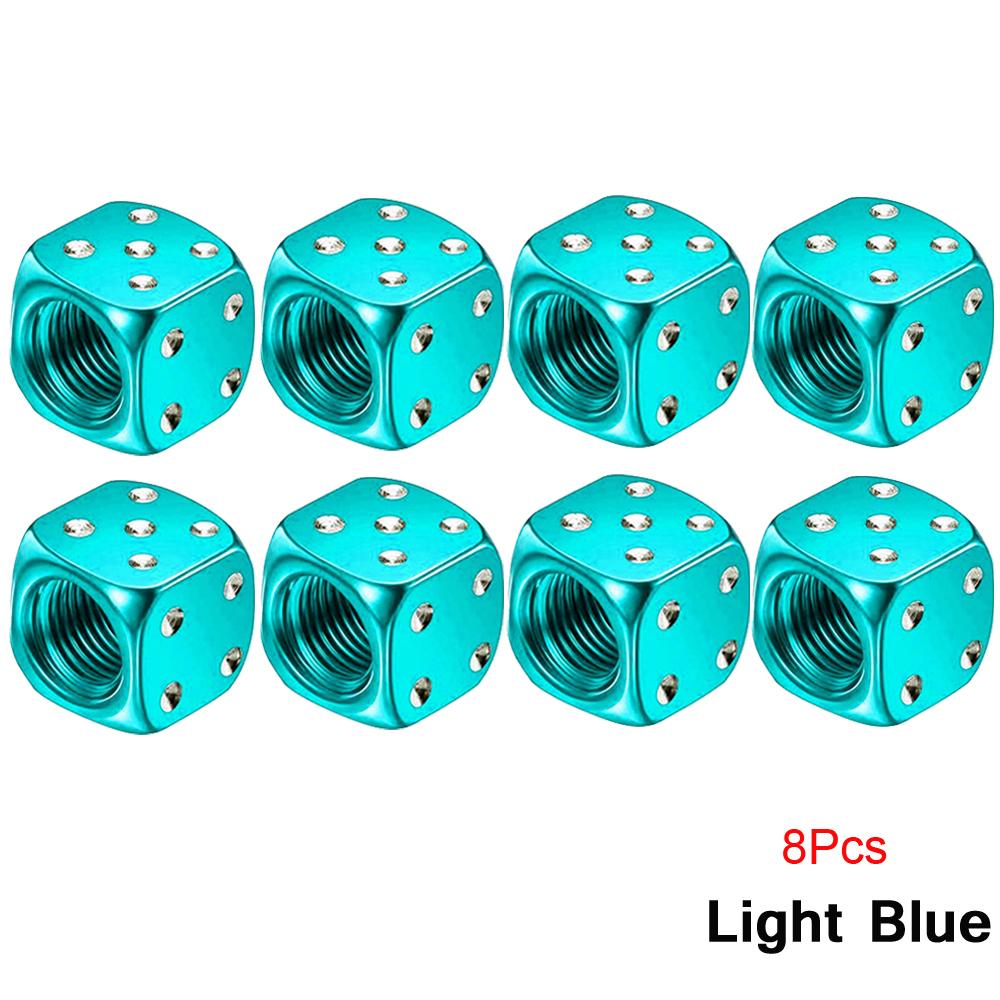 Алюминиевые колпачки для вентилей шин Dice, пылезащитные колпачки для автомобильных, грузовых, мотоциклетных, велосипедных, для вентилей Dice, стержней колес, покрышек, стержней колес, воздушных клапанов, пылезащитный колпачок