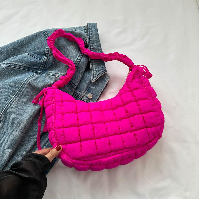 Nylon Bag Handbag Women Tote Bag Top Handle Bag New Personalized Pleated Cloud Bag Fashion Oxford Cloth Shoulder Oblique Dumpling Bubble Bag