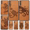 Turtle Elephant Dragon Wood Case For Samsung Galaxy S23 FE S22 Ultra S20 S21 FE S8 S9 S10 Plus Note 10 20 Ultra Cover