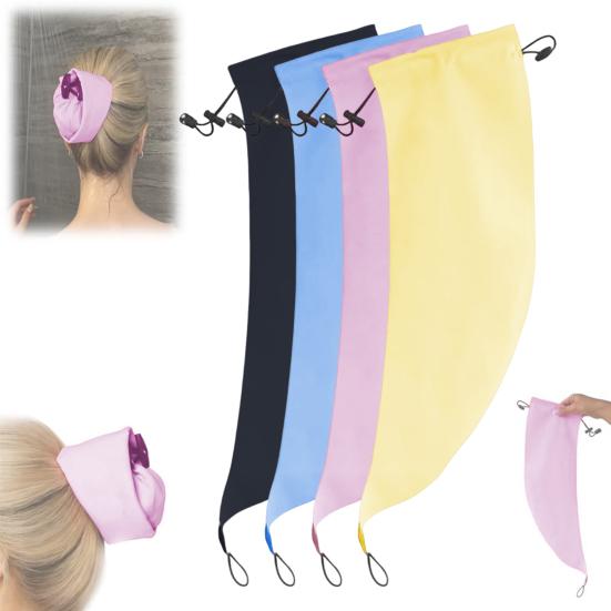 Waterproof Ponytail Bathing Hat Washing Ponytail Shower Cap Long Hair Crown Shampoo Shower Cap Reusable Hair Sleeve