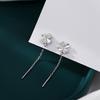2023 Trendy Four-Leaf Clover Tassel Earrings: Long Slimming Design for Women's Round Faces