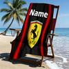 Custom Name Personalized Ferrari Print Beach Towel, for Trip Camping Beach Party Home Decor, Birthday Gift for Family & Friends