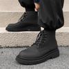Осенне-зимние мужские короткие ботинки на толстой подошве, черные, классические, минималистичные, в деловом, офисном, на открытом воздухе, для отдыха, вечеринки, популярные туфли
