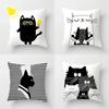 Funny Cute Black Lover Cat Pillowcase Cushion Polyester  Sofa Car Living Room Bedroom  Home Decor