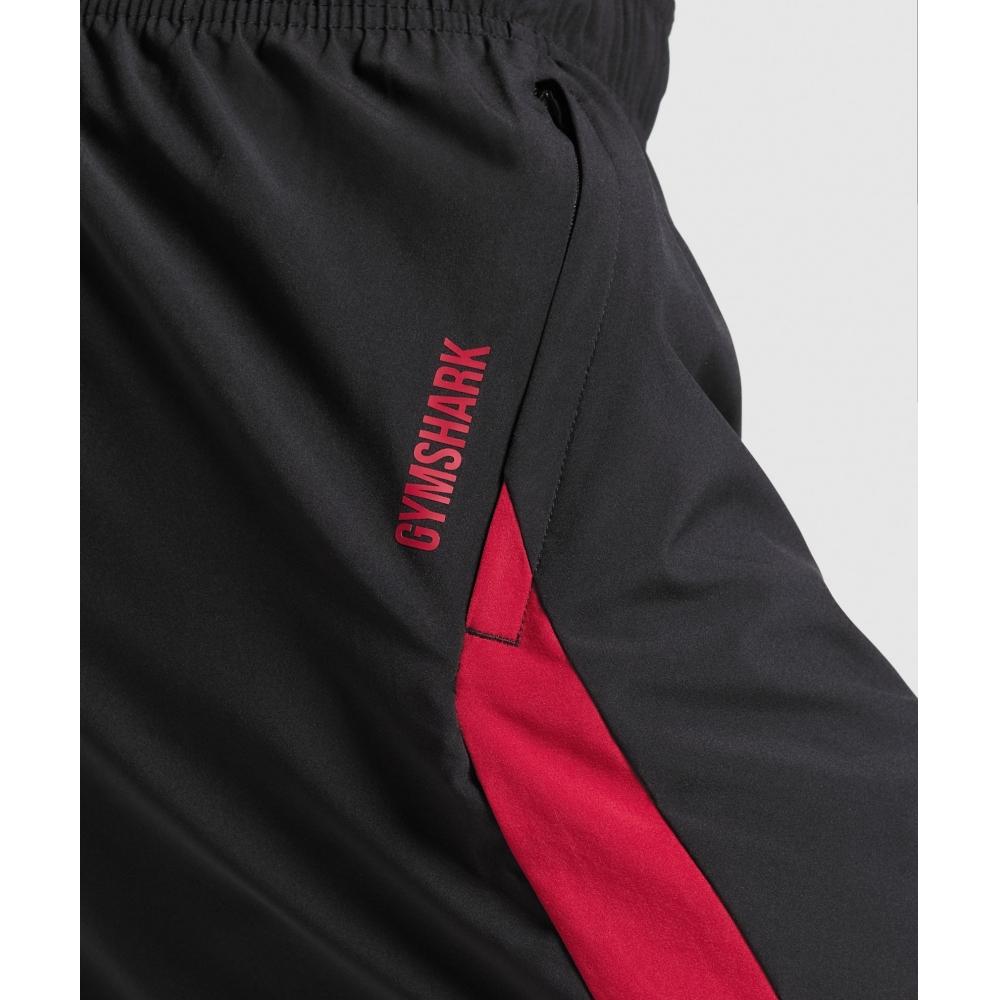 Gymshark Спортивные шорты 7 черные, кондиционирующие, красные A1b3l Bc1d