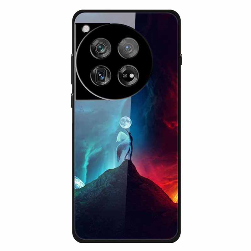 For OnePlus 12 5G Phone Case Pattern Printing Tempered Glass Shockproof Cover
