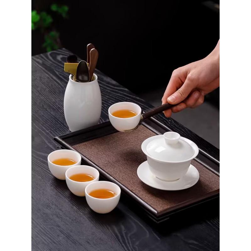 Mutton Fat Jade White Porcelain Kung Fu Tea Set