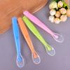 1pc Food Grade Silicone Cute Baby Feeding Tableware Non-Slip Baby Trainning Spoon