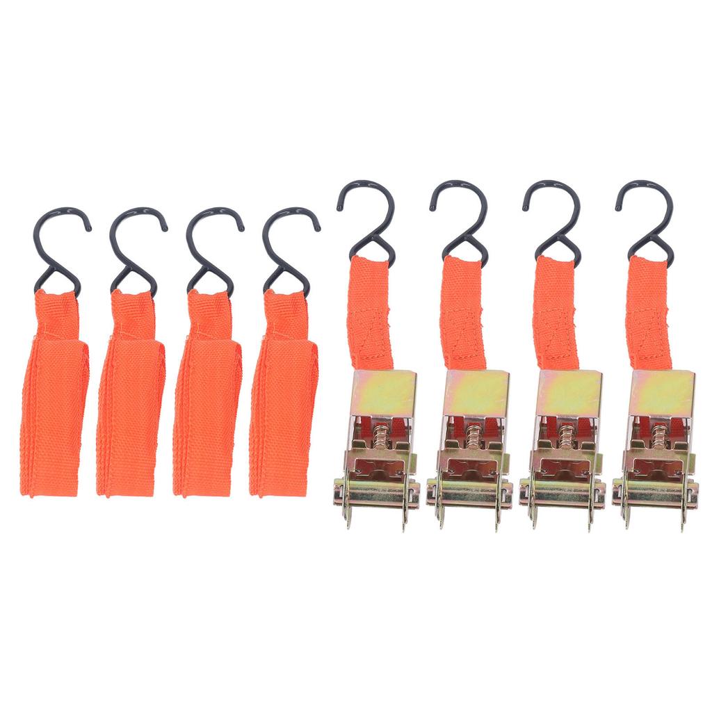 4 шт. ремни с храповым механизмом для крепления мотоцикла, автомобиля, набор пряжек, длина 15 дюймов, ширина 25 мм, оранжевые
