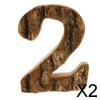 2xVintage Wooden Number Decoration DIY Ornaments Decor for Home Cafe Bar Two