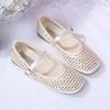 Модные балетки на низком каблуке Модные с круглым носком С мелким вырезом С пайетками Сетчатая дышащая подкладка с мягкой подошвой Противоскользящие износостойкие сандалии