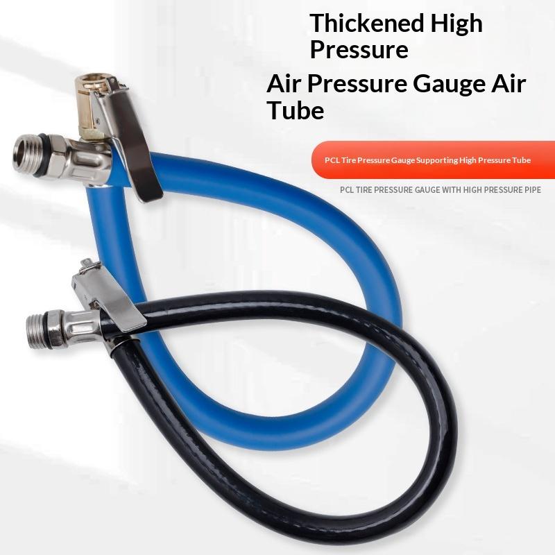 Car Truck Tire Pressure Meter with Inflator and 12 Inch Flexible Rubber Hose Accurate Air Gauge for Auto Repair Garage Use