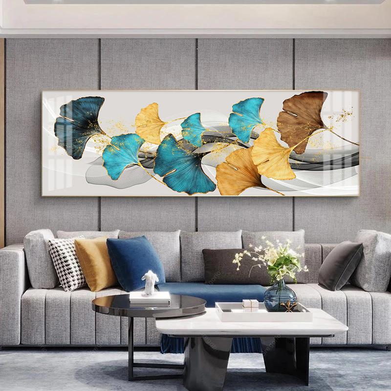 Картина с листьями гинкго, печать на холсте, плакаты на скандинавскую тему, настенные художественные фотографии для гостиной, современное абстрактное украшение для дома без рамки