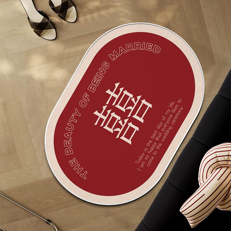 Marriage Essential Entry Door Porch Mat Festive Home Bedroom Romantic Wedding Room Decoration Carpet Love Non-slip Mat